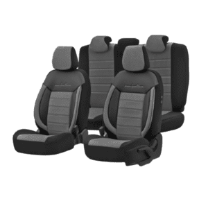 Σετ Καλύμματα Αυτοκινήτου Otom Comfortline Design Universal Ύφασμα Sued και Δερματίνη Εμπρός και Πίσω  Μαύρο / Γκρί