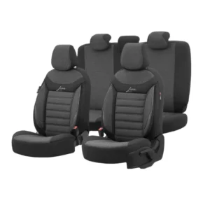 Σετ Καλύμματα Αυτοκινήτου Otom Line Design Orthopedic Extra Support Universal Βαμβακερό Ύφασμα Εμπρός και Πίσω 11 Τεμαχίων Μαύρο
