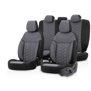 Σετ Καλύμματα Αυτοκινήτου Otom Carbon Design Universal Βαμβακερό Ύφασμα και Δερματίνη Εμπρός και Πίσω 11 Τεμαχίων Γκρί