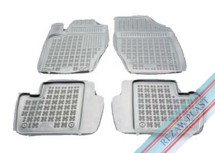 Λαστιχένια πατάκια CITROEN C4 I (2004-2010) / C4 II (2010-2017) / PEUGEOT 307 (2001-2007) - τύπου σκαφάκι - 4τμχ. -γκρι, Rezaw Plast